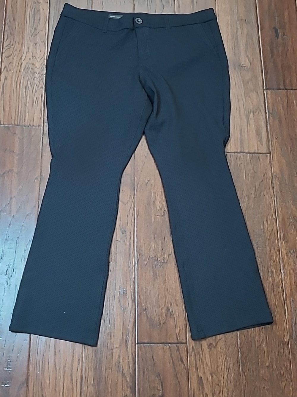 Kut from the Kloth Dark Charcoal Grey/Black Patterned Boot Cut Trousers Size 14W